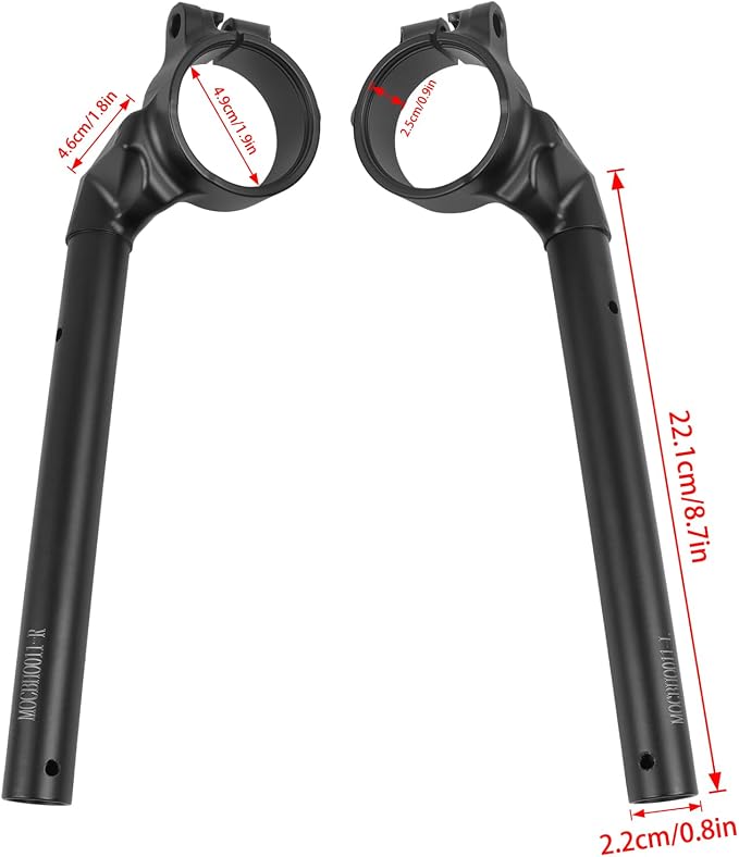 49mm Clip On Handlebars Replacement for Honda CBR1000RR 2017-2024 Left & Right Aluminum Motorcycle 7/8" Clip On Fork Tube Handlebars