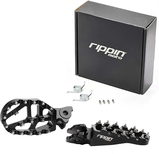 Rippin Moto Race Spec Foot Pegs for Surron LBX, E-Ride PRO, Talaria Sting MX3/MX4/XXX and Altis Sigma – 7075 CNC Aluminuim, Anti-Slip Grip – Designed for Off-Road Durability & Performance (Black)