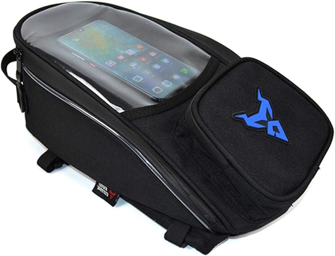 Naysku Motorcycle Tank Bag, 7Inch Touch Screen Motorcycle Bag Fuel Tank Magnetic Bag, Water-Repellent, Large Capacity and Multiple Compartments, for Outdoor Activities