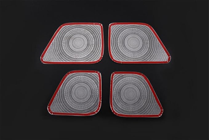 4Pcs Stainless Steel Silver Interior Car Door Speaker Horn Net Cover Decorative Trim Fit forToyot-a Tacoma 2016 2017 2018 2019 2020 2021 2022 Car Accessories