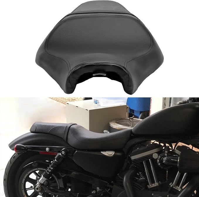 2-Up Driver Passenger Seat for Harley Sportster 883 1200 Black | 2004-2006 & 2010-2016 XL1200 XL883, Leather Cover, Front Rear Riding, Easy Direct Replacement, Waterproof and Dustproof