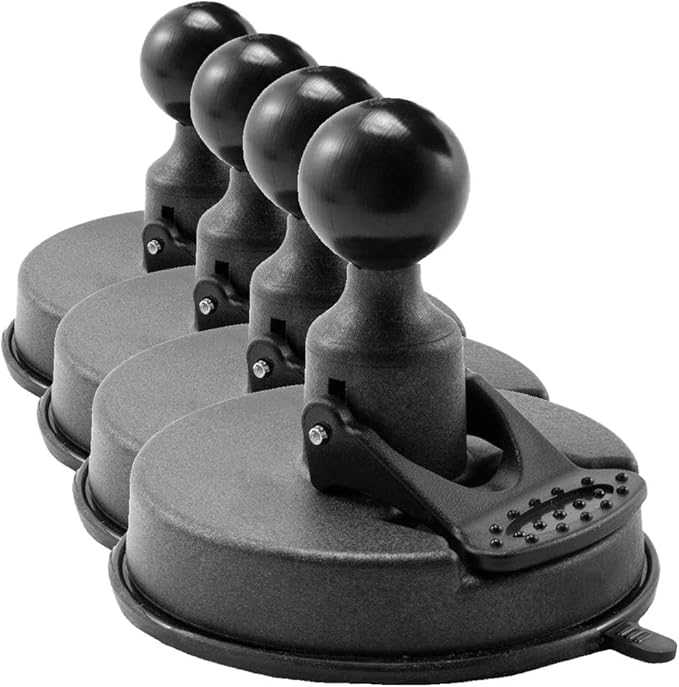 ARKON Heavy Duty Sticky Suction Base with 1 Inch Ball (Pack of 4) - Car Mount Compatible - Black