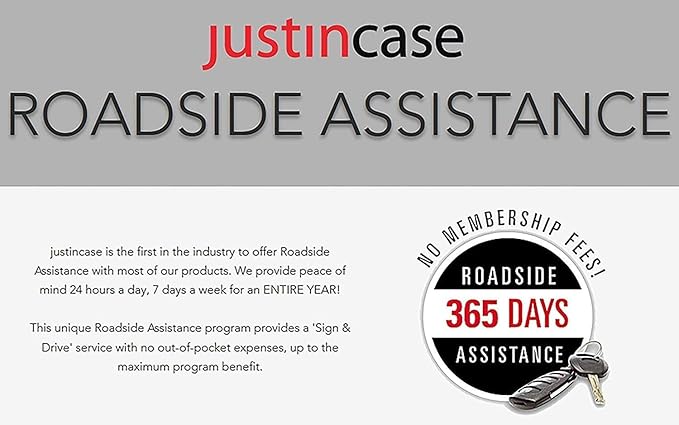 Justin Case Super Heavy-Duty Jumper Cables for Car, Includes 1 Gauge Wire Conductor 25' Car Jumper Cables & 365 Days of Roadside Assistance