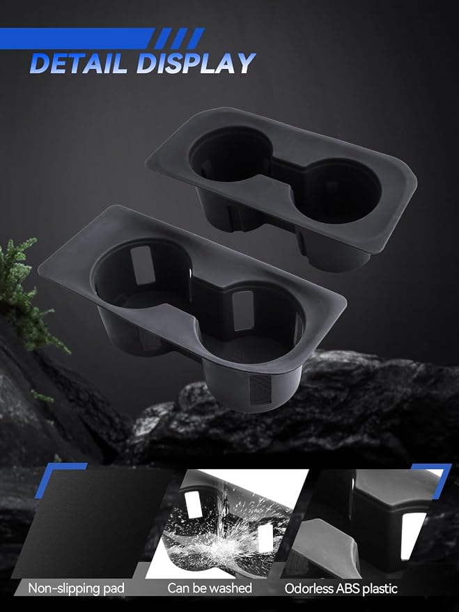 for Expedition Cup Holder 2025-2026 Expedition(Active/Platinum/Tremor/King Ranch) Accessories 2 Pcs Silicone Center Console Cup Holder Insert Durable