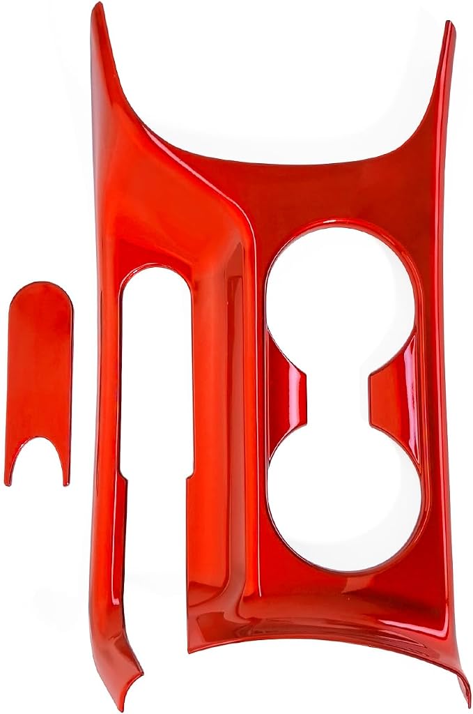 2PCS Cup Holder Trim Cover Compatible with Kia Soul 2020-2025 Accessories,Not for Electronic Handbrake Version (Red)