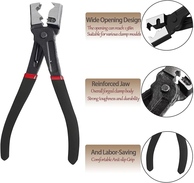 4 Pieces Electrical Disconnect Pliers for Cars, Automotive Electrical Plug Connector Disconnect Tool and Connector Separator and Hose Clamp Pliers