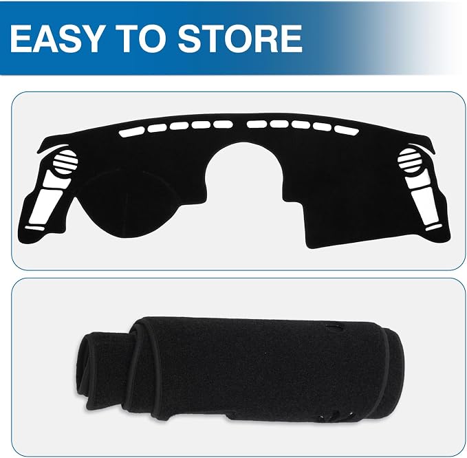 KUST Black Dash Cover Compatible with 2010-2013 Kia Soul Polyester Dashboard Cover Left Hand Drving Dash Carpet Non-Slip Dash Protector Interior Accessories for Soul Custom Fit Dash Mat No Glare