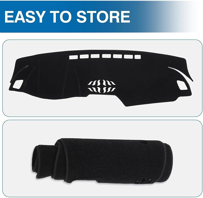 KUST Black Dash Cover for Honda Accord/Accord Sport 2018 2019 2020 2021 2022 (Without HUD) Dashboard Cover Polyester Non-Slip Center Console Dash Cover Interior Accessories for Accord No Glare