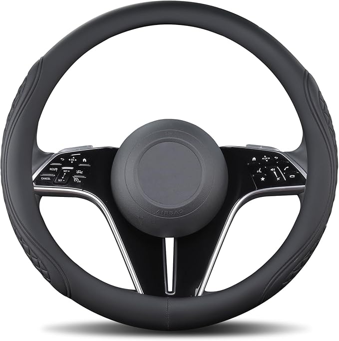 Leather Steering Wheel Cover Compatible with Mercedes Benz GLC 300 C300 GLE 350 450 GLA 250 GLB 250 E350 GLA GLB GLC GLK GLS CLA CLS A B C E S Class Sprinter Car Accessories, Black 2026