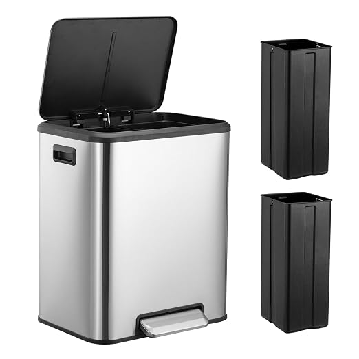 2 x 4 Gallon, Double Trash Can