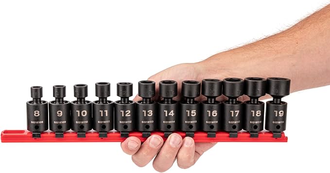 TEKTON 3/8 Inch Drive Universal Joint Impact Socket Set | SID97102