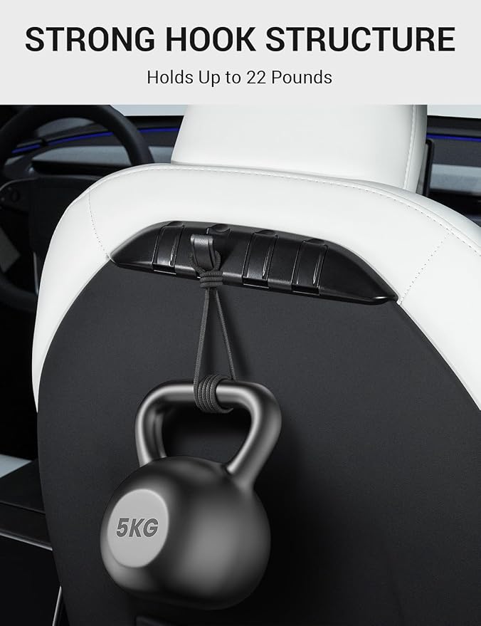 Motrobe Tesla Model 3 Garbage Bag and Tesla Model Y/3/S Seat Back Hooks