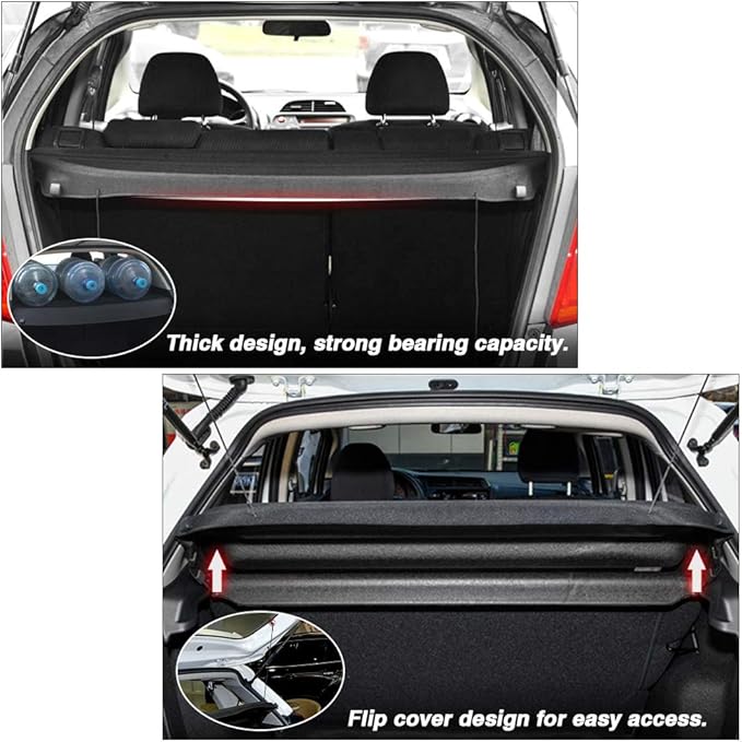 Powerty Cargo Cover for 2015-2019 2020 Honda Fit Accessories Retractable Trunk Cover Security Cover Shielding Cargo Luggage Cover Black