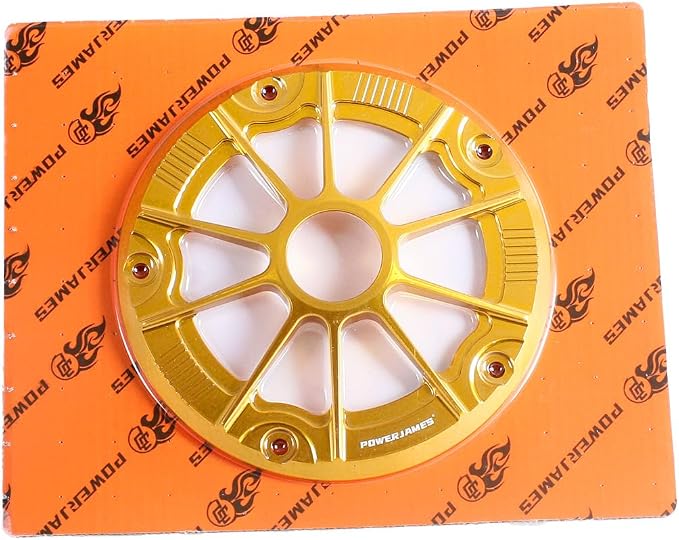POWER JAMES Gold Visible Aluminum Primary Cover Clutch Derby Cover with Transparent PC Acrylic Fits for Harley Davidson 2018-2024 Softail Models