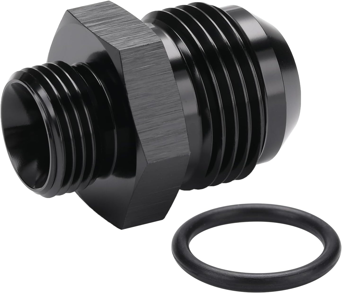 12AN Male Flare to 8AN 8 ORB O-ring Boss Fuel Rail Adapter Fitting Aluminum Black