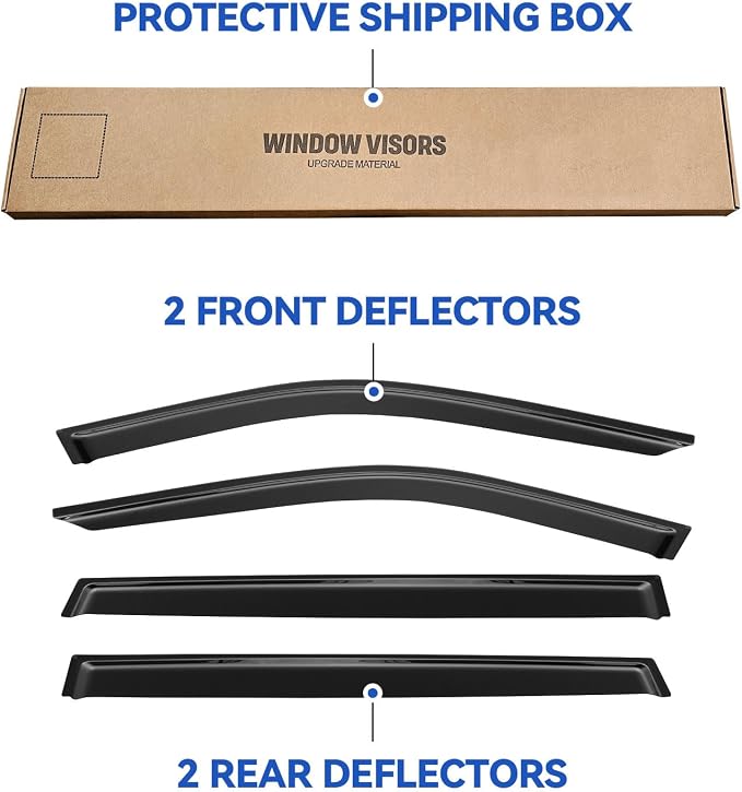 Window Visors Rain Guards for 2020-2026 Toyota Highlander, Out-Channel Window Vent Wind Deflectors Visors Shades for 20 21 22 23 24 25 Highlander