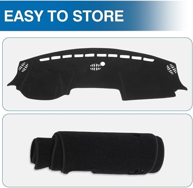 KUST Black Dash Cover for Dodge RAM 1500 2500 3500 2019-2024 2025 2026 Non-Slip Interior for Dodge RAM Accessories Dashboard Cover Custom Fit Dash Mat Sunshade Windshield Glare