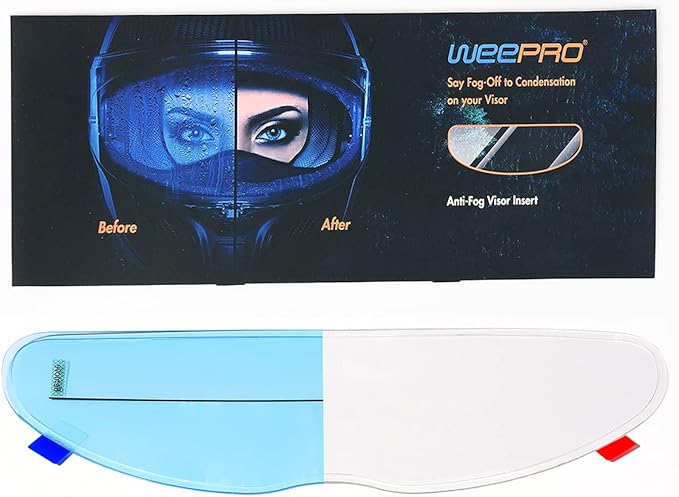 Universal Helmet Shield Anti Fog Film,Clear Visor Lens Insert Fog Resistant 3.7" x 10.7" - 2 PCS