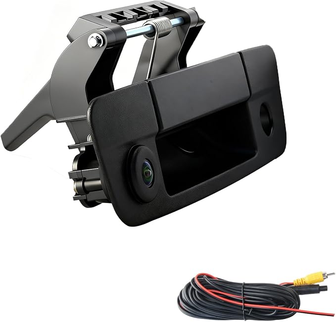 Junsun 1080P Tailgate Handle Backup Camera, IP67 Waterproof Reverse Rear View Camera for Dodge RAM 1500 2009-2017,for RAM 2500 3500 2010-2017 Pickup, w/RCA Connector & Key Hole, Wide Angle Lens