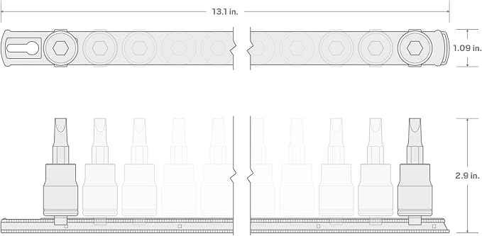 TEKTON Torx Bit Socket Set with Rail, 9-Piece | SHB92107