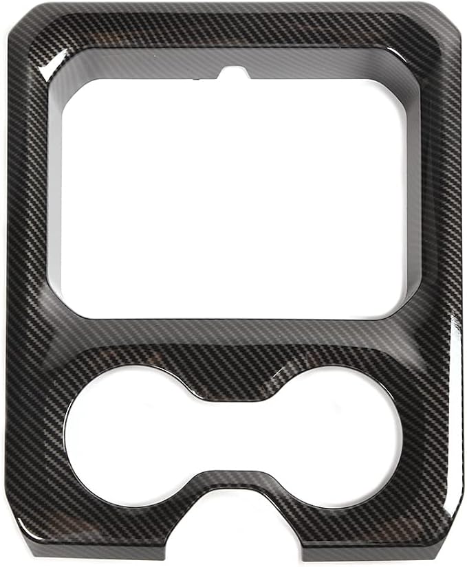 RT-TCZ for RAM Cup Holder Storage Box Trim Cover, Carbon Fiber Interior Accessories for Dodge RAM 2018-2023