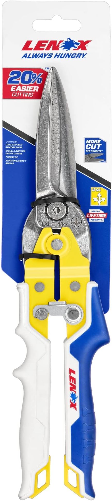 LENOX TOOLS Pliers, Long Straight Avitation Snips, With Durable Grip (LXHT14344)