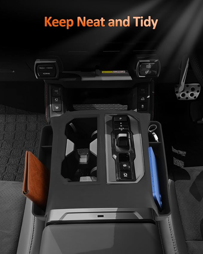 for 2026 Toyota RAV4 Gear Shift Panel Cover with Side Pocket Storage Silicone Shifter Console Protector with Organizer Pouch 6th Gen RAV4 (LE/XLE/SE/XLE Premium/Woodland/XSE) Accessories
