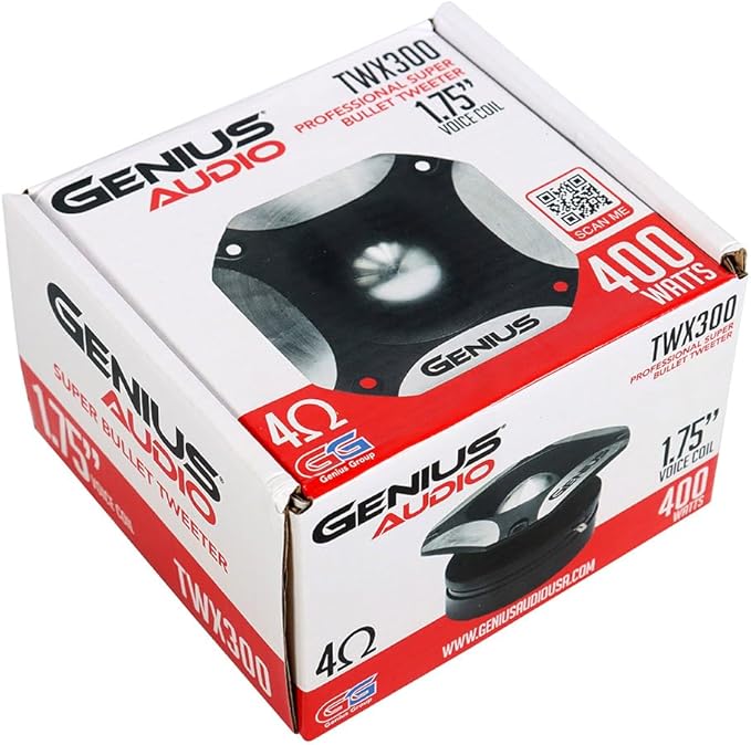 Genius Audio TWX300 4" Super Bullet Tweeter Ferrite 1.75" Vc 400W 4 Ohm