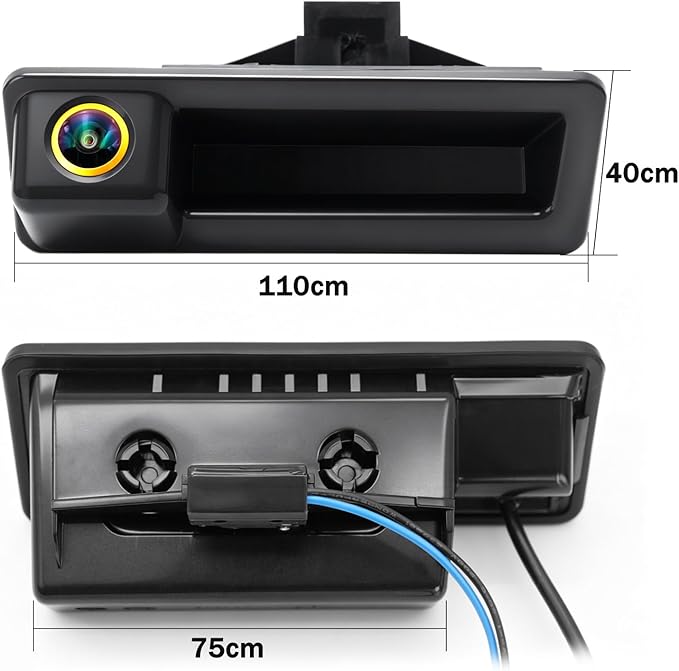AHD 720P Vehicle Backup Camera for BMW E82 E88 E84 E90 E91 E92 E93 3 5 Series X1 5 6 320i 335i(2007-2012),CCD Reverse Parking Fisheye Lens Waterproof Cam Car Trunk Handle Camera(4.33 inch*1.57 inch)