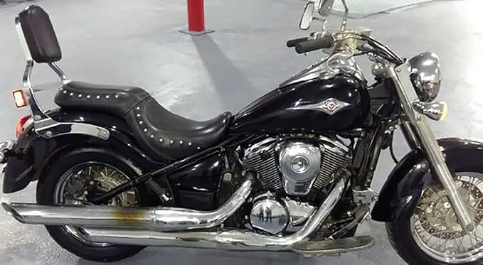 Motorcycle Accessories Sissy Bar Backrest With Luggage Rack Pad Compatible For Kawasaki Vulcan 900 VN900 Custom Classic 1996-2023, Black