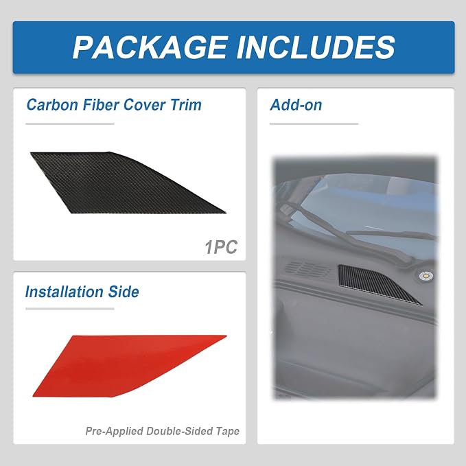 Real Carbon Fiber Front Trunk Panel Cover Trim Compatible with Corvette C8 2020-2026, Interior Decor Sticker Accessories
