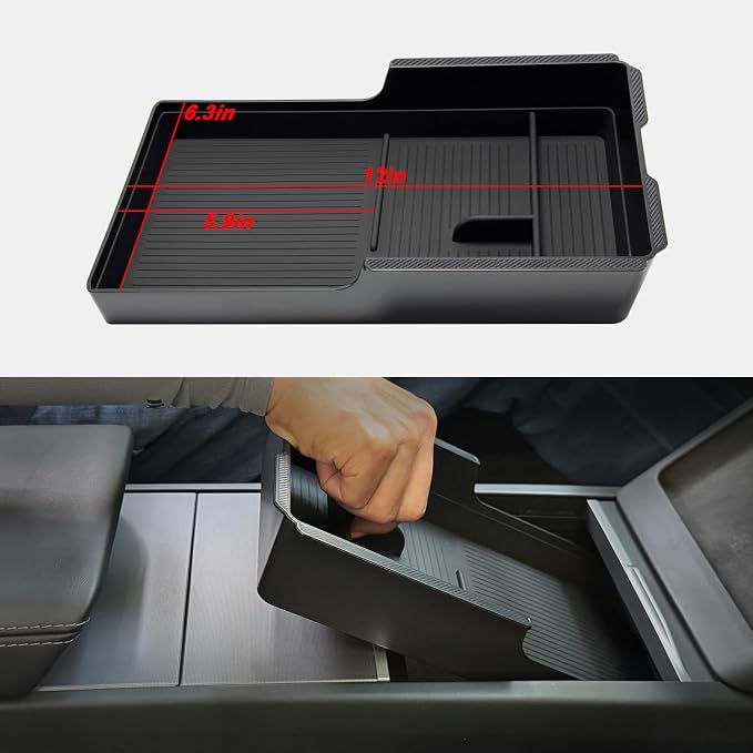 JVMA Full Size Center Console Organizer Tray & Armrest Organizer Set | for Tesla Model Y YL Juniper 2026 2025 and Tesla Model 3 Highland 2026-2024 Accessories No Slide US Patent