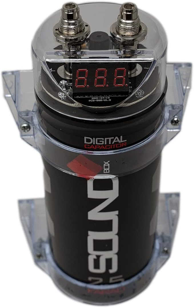 SoundBox SCAP2D, 2.5 Farad Digital Capacitor for Car Audio - 2500 Watts