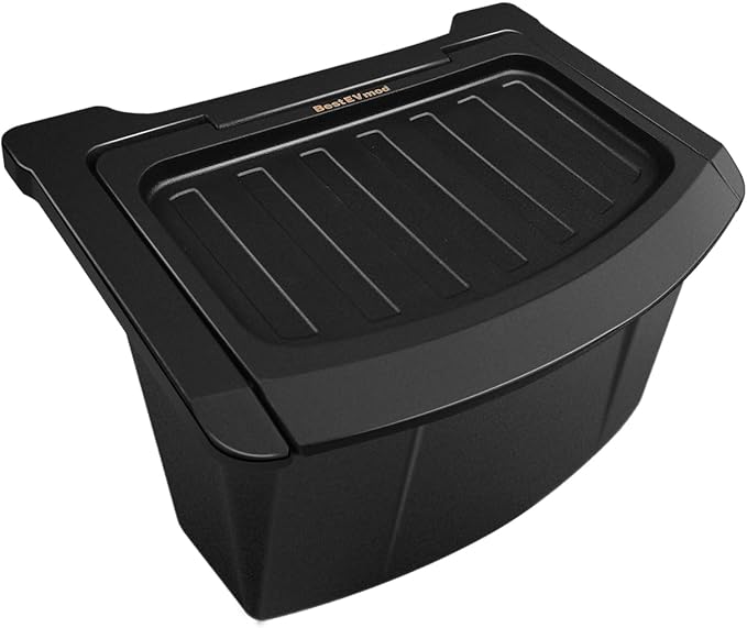 BestEvMod for 2026+ Model Y Juniper Refresh Rear Center Console Organizer Trash Can with Lid Cover Rear Bin Backseat Storage Box Garbage Can Anti-Slip