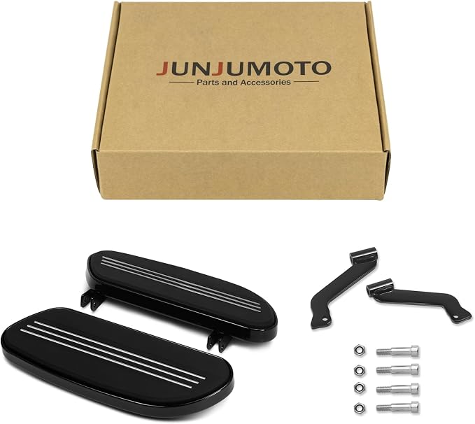 Motorcycle Streamliner Driver Rider Footboard Floorboard Fit for Harley Touring Electra Glide Road Glide Street Glide Road King 1986-2024 Softail 1986-2017 (Black)