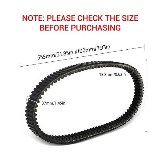 Drive Belt 0627-049 Compatible with Arctic Cat Bearcat 660 Wide Track Turbo (2006-2008) SNO Pro 600 (2013) SnoPro440 (2006-2008)
