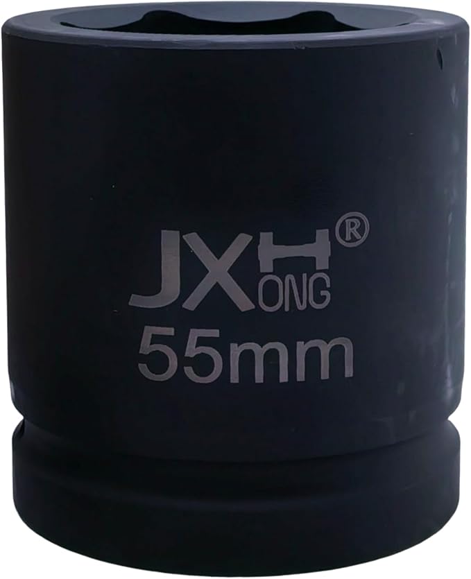 1-1/2" Drive Impact Socket, 6-Point, Heat Treated Cr-Mo Steel – Heavy Duty for Hydraulic Impact Wrench (55mm)