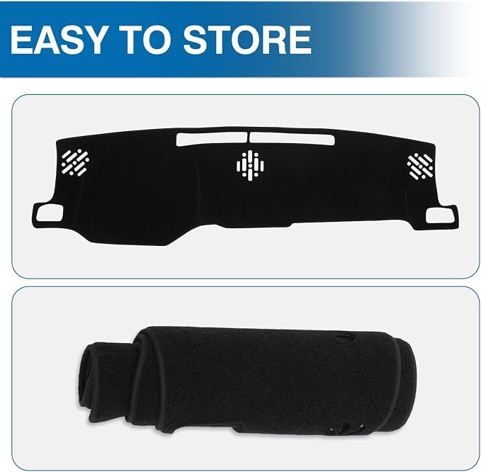 KUST Black Dash Cover Compatible with Toyota Tacoma 2024-2026 & 2025 2026 Toyota 4Runner Dash Carpet Polyester Non-Slip Dash Protector Interior Accessories for Tacoma Custom Fit Dash Mat No Glare