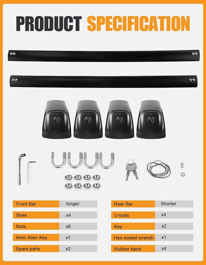 Lockable 330lbs Roof Rack Cross Bars Compatible with Rivian R1S 2022 2023 2024 2025 2026 (Without Roof Rails), Heavy Duty Anti-Theft Aluminum Roof Rails Crossbars Luggage Cargo Carrier