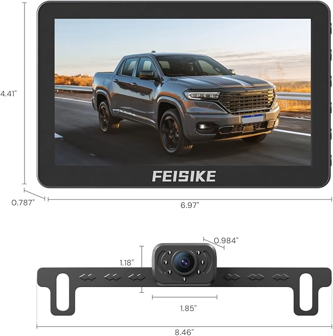 Backup Camera with IR Night Vision, 7 Inch 1080P HD Wired Rear View Camera, Plug-Play, DIY Guide Lines, 150° Wide Angle, Back up Camera Systems for Truck Cars Pickups SUV Van