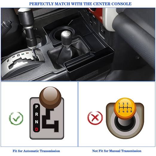U-Shape Gear Shift Storage Box & Center Console Fuse Storage Box Compatible with Toyota FJ Cruiser 2007-2021, 2PCS