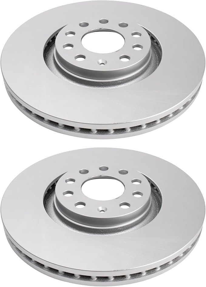 TRQ Front Brake Rotor Set G Coated Vented Compatible with 2000-2009 Audi A4 A4 Quattro 2000-2004 A6 A6 Quattro 2001-2005 Allroad 2000-2002 S4 2002-2003 S6