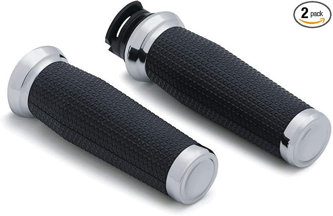Kuryakyn 5938 Thresher Handlebar Grips for Throttle and Clutch: 2015-19 Indian Scout Motorcycles, Chrome, 1 Pair