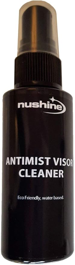 Nushine Anti-Mist/Anti-Fog Visor Cleaner 1.7 Oz (50ml) Ecofriendly, Water Based and Solvent Free. Works on Glasses, Goggles and Mirrors