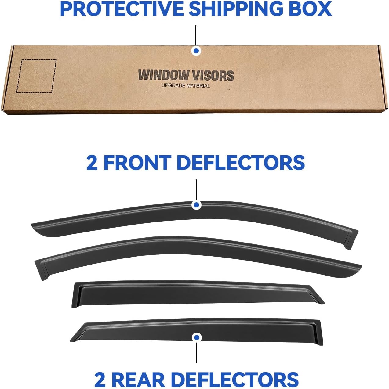 Window Visors Rain Guards Shield for 2017-2025 Mazda CX5, Out-Channel Window Vent Wind Deflectors Visors Shades for 17-25 CX-5