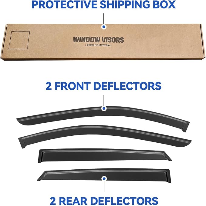 Window Visors Rain Guards Shield for 2017-2026 Mazda CX5, Out-Channel Window Vent Wind Deflectors Visors Shades for 17-26 CX-5