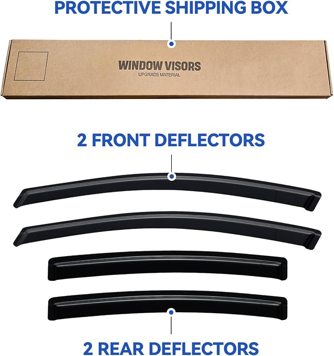Window Visors Rain Guards for 2016 2017 2018 2019 Chevy Cruze Sedan, Out-Channel Window Vent Wind Deflectors Visors Shades for 16 17 18 19 Cruze (Excludes Classic Model)