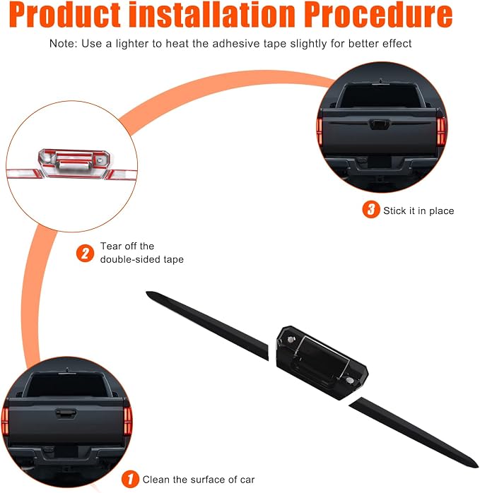 ABS Car Look Rear Door Handle Panel Cover Trim Compatible with Toyota Tacoma SR 2024+,Car Tailgate Handle Trim Strip (Gloss Black)