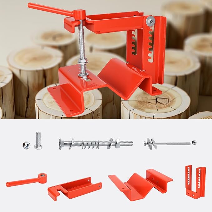 Log/Pipe Clamp Lock, for 1-1/2" - 4-3/4" Logs Upgraded Log Holder for Cutting, Quick Adjustment Wood Vice for Woodworking Avoid Slipping and Rolling