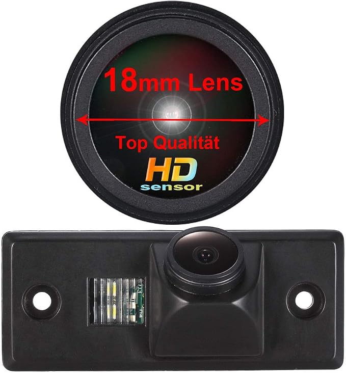 HD 1280Pixels IP68 170° Reversing Plate Light License Rear View Backup Camera Compatible with Golf MK5/Polo 3C/Jetta/Passat/Sharan/Bora/Skoda Scirocco Fabia/Porsche Cayenne/Touran/Santana/Audi TT 8J